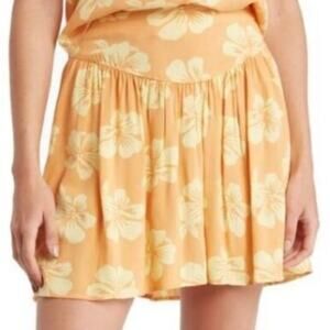 New ~ ABOUND , NORDSTROM ~ Floral Print Pull On Mini Skirt Size L 100% VISCOSE